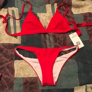 Zaful Red Swim Set